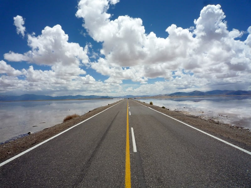 Road, salt flats, north of Argentina, travel photography